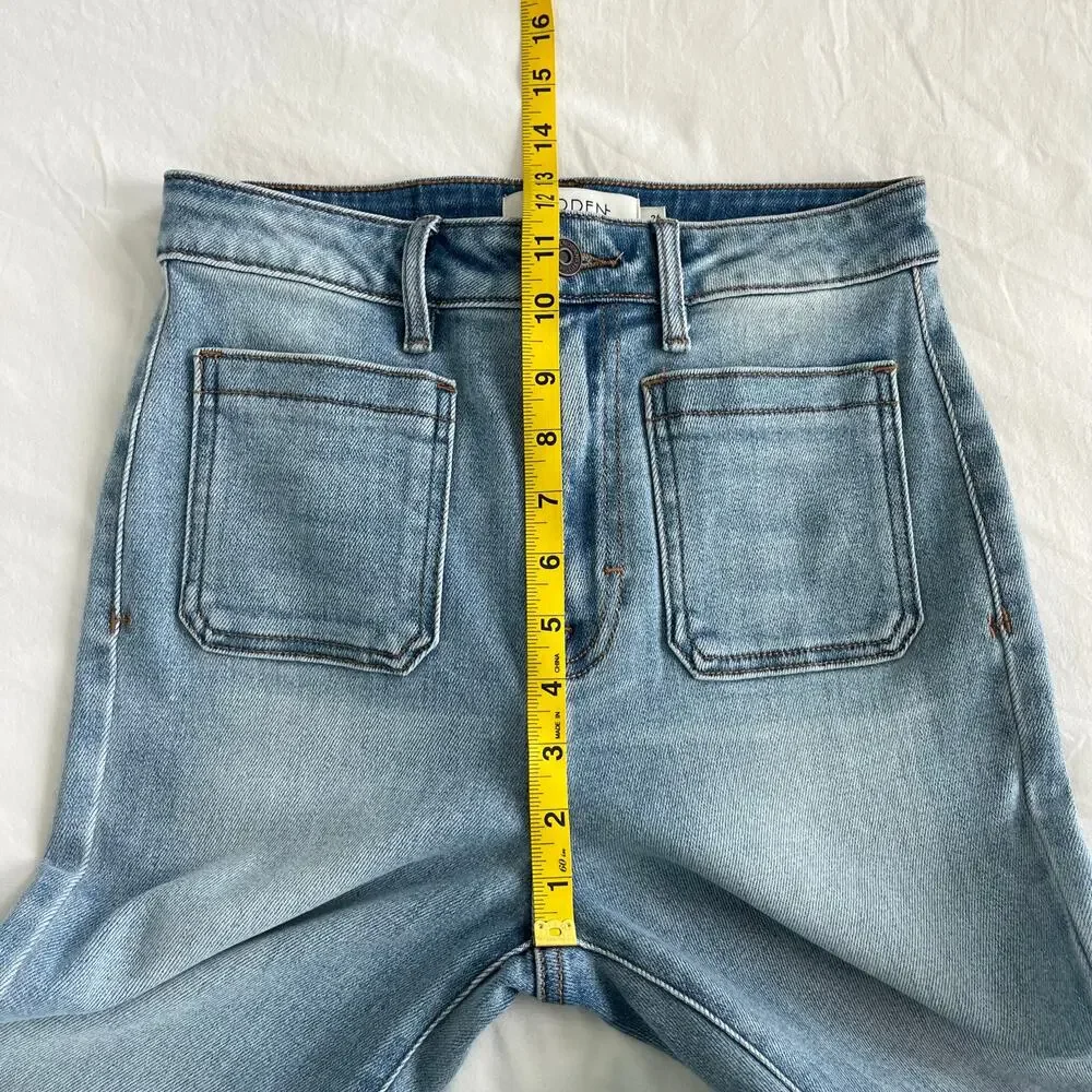 Hidden Los Angeles Happi Crop Light Wash Crop Flare Denim Jeans, Size 26 - Picture 6 of 12